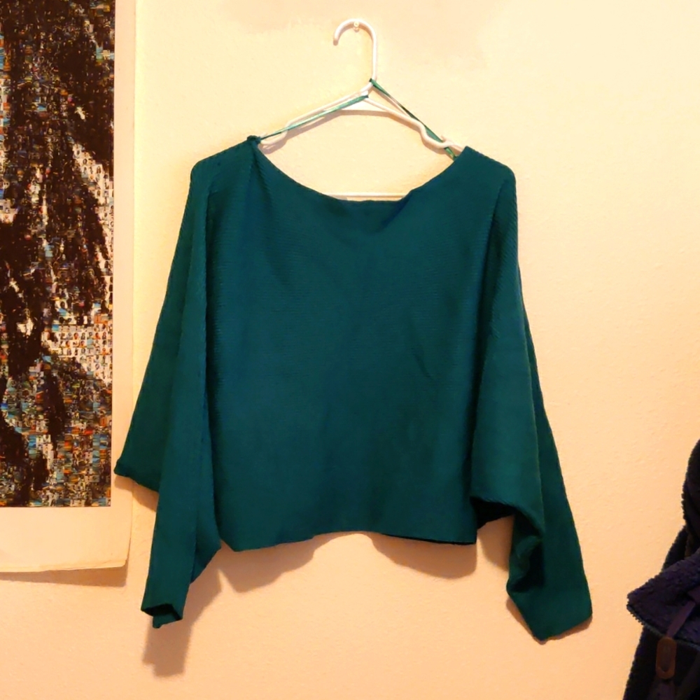 Batwing Cropped Off shoulder Sweater
